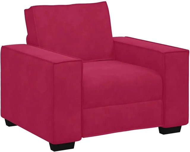 vidaXL Sessel in Weinrot aus Samt mit Armlehnen, B/T/H: 100 x 78 x 84 cm - Bild 1