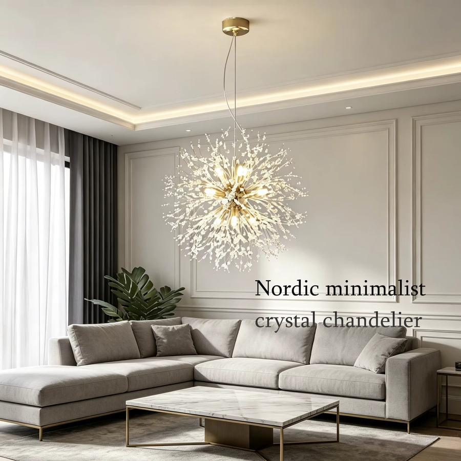 CANMEIJIA LED-Kristall-Deckenleuchte mit austauschbarer Glühbirne für Wohnzimmer, Schlafzimmer und Küche in Warmweiß - Bild 3