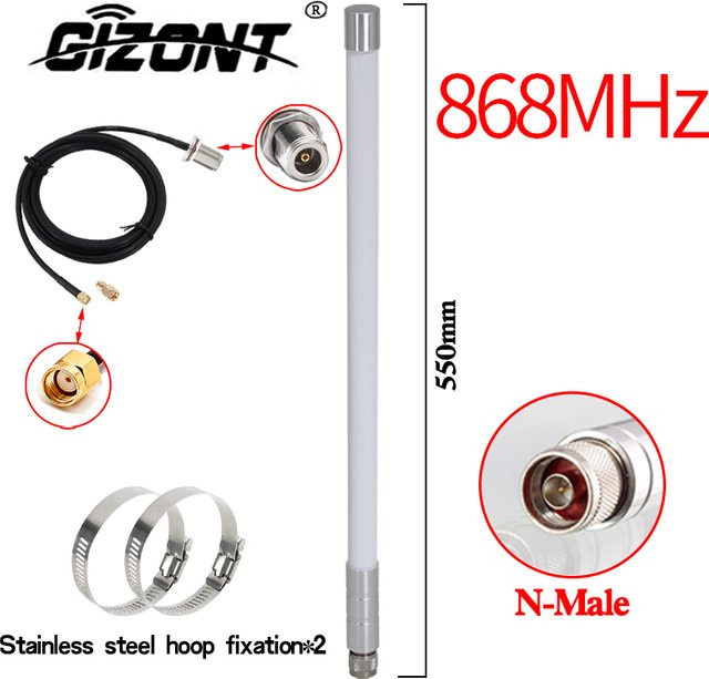 GIZONT 868 MHz Glasfaser-Outdoor-LoRa-Antenne für Helium Bobcat Miner und LoRaWAN mit RP-SMA-Stecker - Bild 1