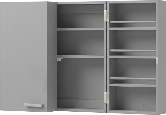 HOMCOM Medizinschrank Grau, abschließbarer Medikamentenschrank mit 11 Fächern und 2 Schlüsseln, Wandmontage, B/T/H: 53 x 20 x 53 cm - Bild 1