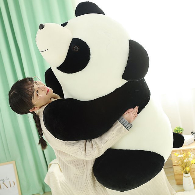 pangcangshu Panda Puppe, Plüsch Tier, Weiß, Schwarz, Bunt / Mehrfarbig - Bild 1