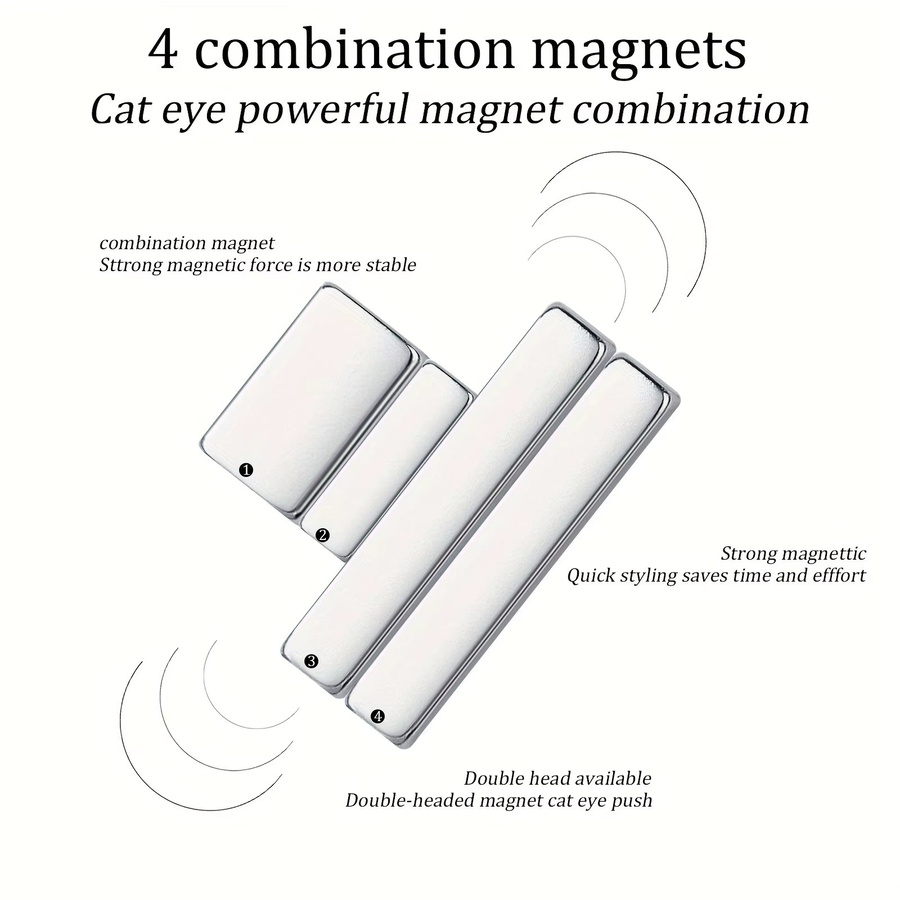 LULAA Maniküre-Set, 4-teilig, Magnet für Katzenaugen-Effekt, schimmernd - Bild 2
