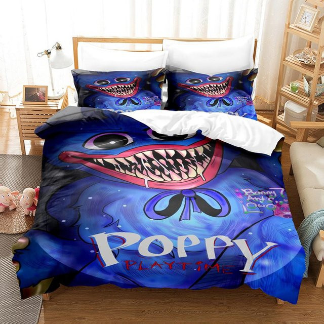 Kemila 3D Huggy Wuggy Bettwäsche-Set mit Kissenbezug, Blau, B/H: 210 x 210 cm, Kissenbezug: 50 x 70 cm - Bild 1