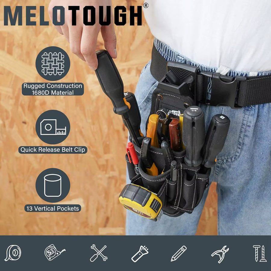 Meloworkgear Kleine Werkzeugtasche mit Gürtelclip und Schnellverschluss - Bild 3