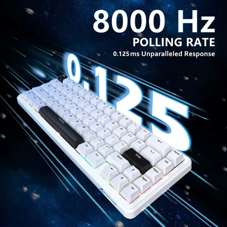 ATTACK SHARK X65 HE Magnetic Switch Rapid Trigger Gaming-Tastatur, 65 % kabelgebunden, Weiß - Bild 2