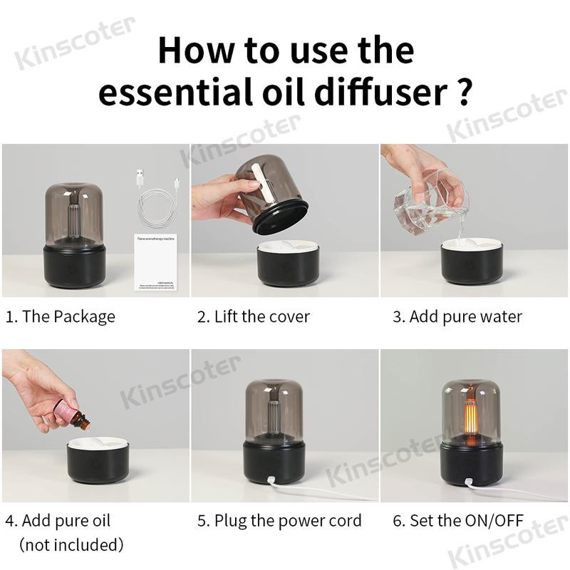 Tragbarer Mini-Aroma-Diffusor von Boho Berry in Weiß mit USB-Luftbefeuchter, Nachtlicht und Kaltnebel-Funktion - Bild 3