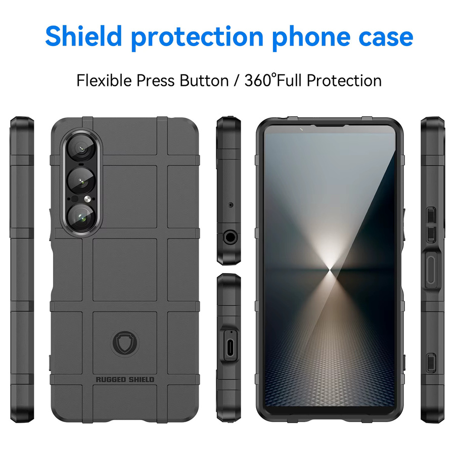 Robuste Silikon-Hartschalenhülle für Sony Xperia 1 VII, 1 VI, 1 V, 1 IV, 1 III, 1 II in Schwarz - Bild 2