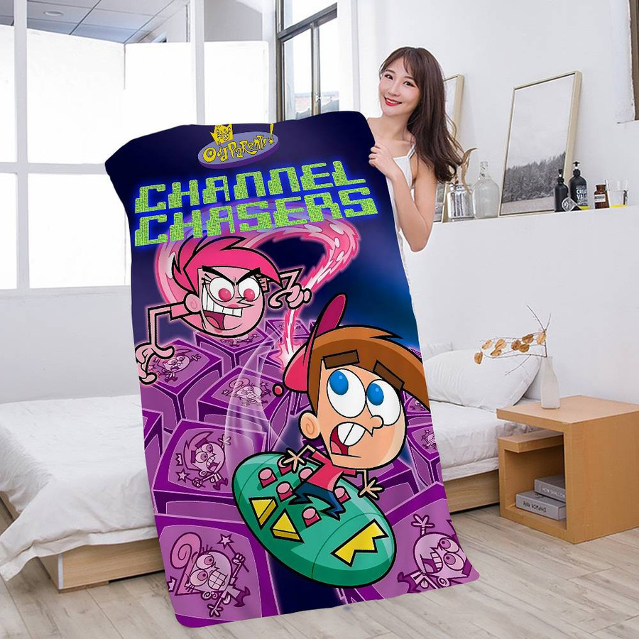Waschlappen Ka Chen Muda mit Fairly Oddparents Anime Motiv, Multicolor, B: 40 cm, H: 60 cm - Bild 1
