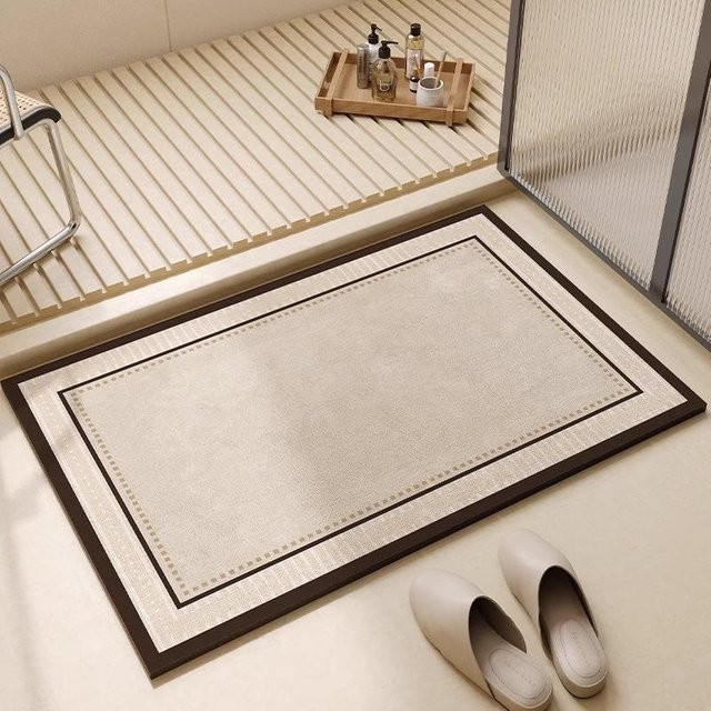 Pickerr Badematte aus Kieselgur in Beige, schnelltrocknend und rutschfest, B/B: 60 x 90 cm - Bild 1