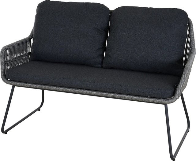 Siena Garden 2-er Diningbank Kansas in Grau mit modernem Design, B/T/H: 135 x 69 x 85,5 cm - Bild 1