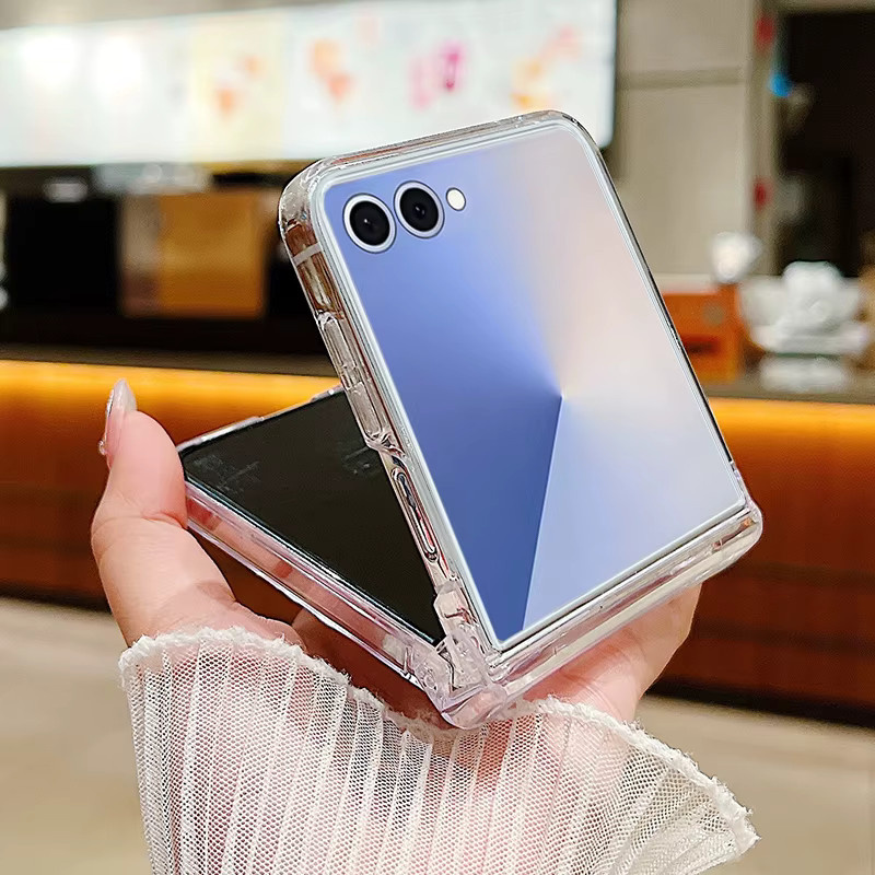 Transparente Handyhülle mit Flugzeug-Blumen-Design für Samsung Galaxy Z Flip 7 FE, Z Flip 6, Z Flip 5, Z Flip 4 und Z Flip 3 5G aus hartem PC - Bild 3