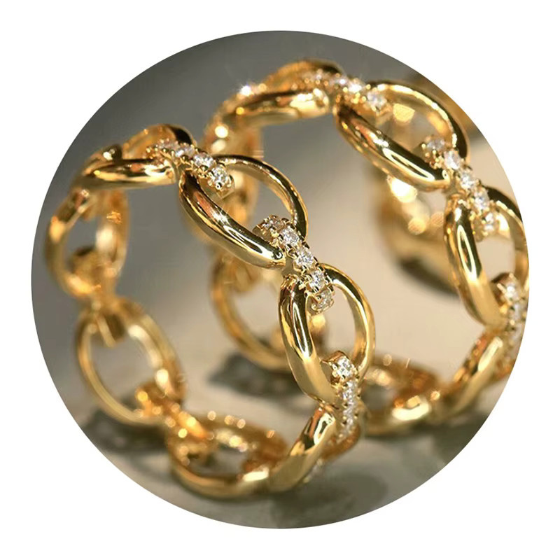 Huitan Damenring, goldfarben, Zirkonia, Damen - Bild 2