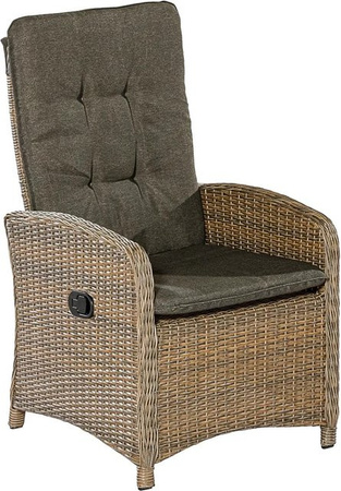 Merxx Gartensessel Atrani 2er-Set aus Metall und Kunststoffgeflecht in Beige mit Armlehnen, B/H/T: 63 x 108 x 65 cm