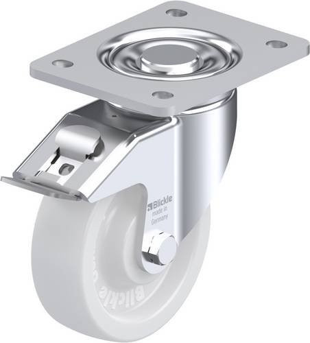 Blickle Lenkrolle LH-SPO 125G-3-FI mit Feststeller in Weiß, Rad-Durchmesser: 125 mm, Tragfähigkeit: 700 kg - Bild 1