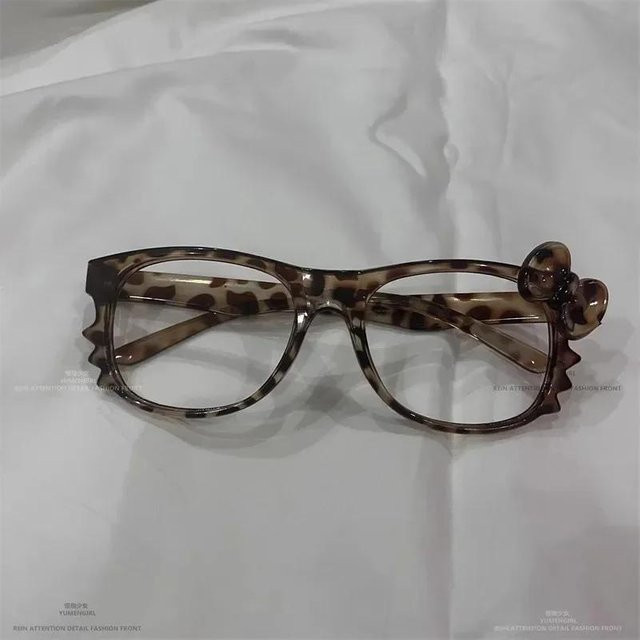 Yiran Brillenrahmen Cat-Eye, Kunststoff, Vollrand, Damen, Leopardenmuster, grau, braun - Bild 1