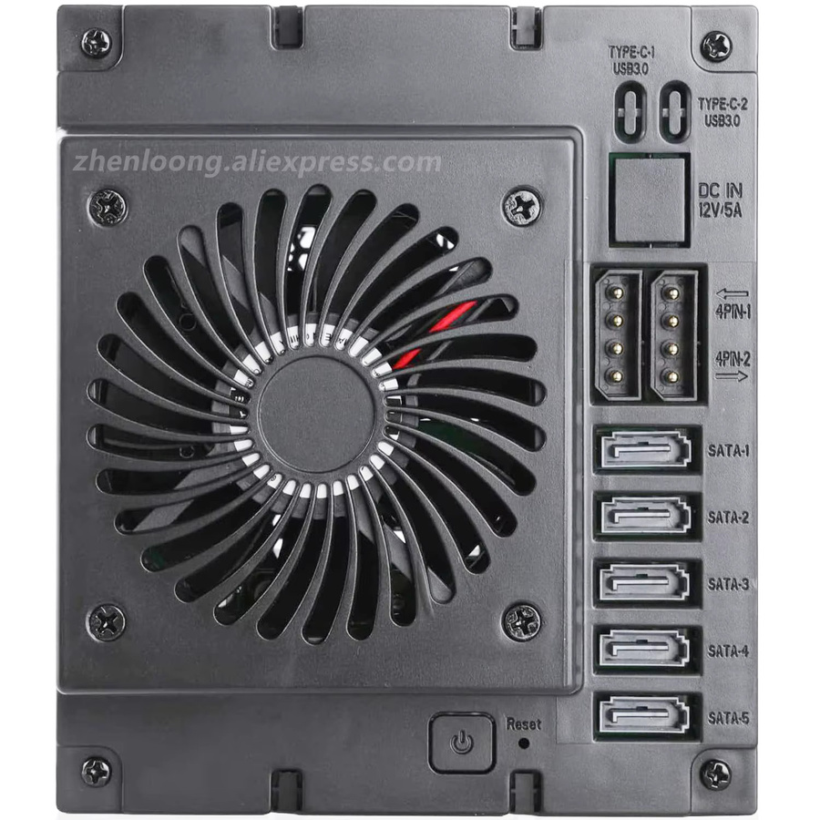 ZhenLoong Modulares NAS Speicherserver-Gehäuse in Schwarz mit 5 Einschüben für 3,5 Zoll HDDs, 3U/4U Rack-kompatibel mit 3x 5,25 Zoll Plätzen und Hot-Swap-Funktion - Bild 3