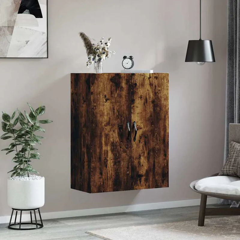 Vidaxl Hängeschrank in Geräuchertem Eichen-Design mit Drehtüren, Braun, B/T/H: 69,5 x 34 x 90 cm - Bild 4