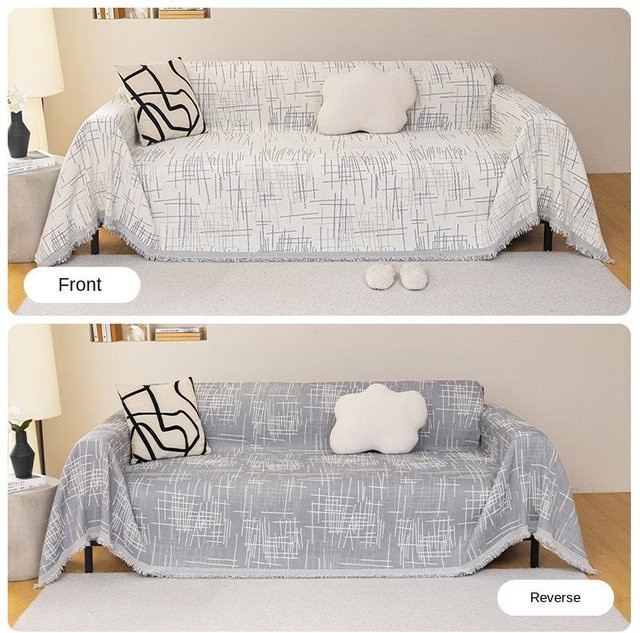 Minimalistischer Chenille Sofabezug in Nordischem Stil als Vollabdeckung für dein Sofa, B/B: 180 x 130 cm - Bild 1