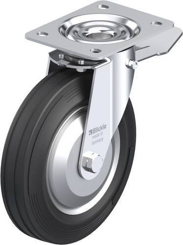 Blickle Lenkrolle LE-VE 200R-ST-FA mit Feststeller in Schwarz-Grau, Rad-Durchmesser: 20 cm, Tragfähigkeit: 205 kg - Bild 1