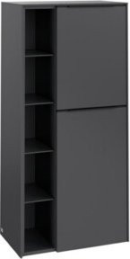 V&B Mittelschrank Subway 3.0 in Blau und Grau mit Glasfachböden und offenem Fach, B/H/T: 57,4 x 120 x 36,2 cm - Bild 1