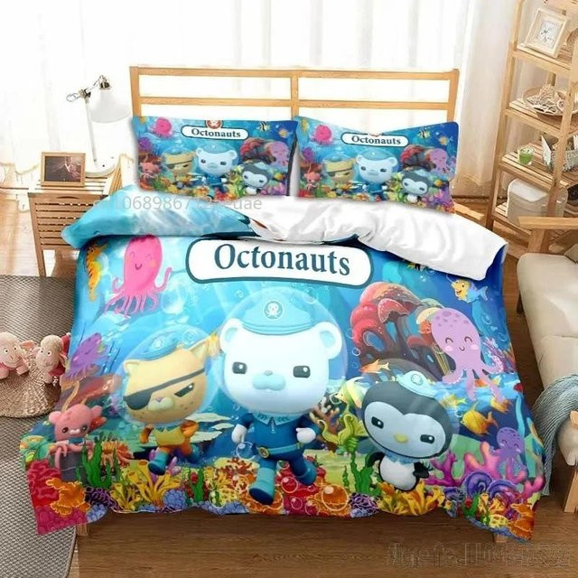 Oktonauten Kinder Bettwäsche-Set aus Mikrofaser in Blau, bestehend aus Bettbezug und Kissenbezug, B/H: 120 x 150 cm - Bild 1
