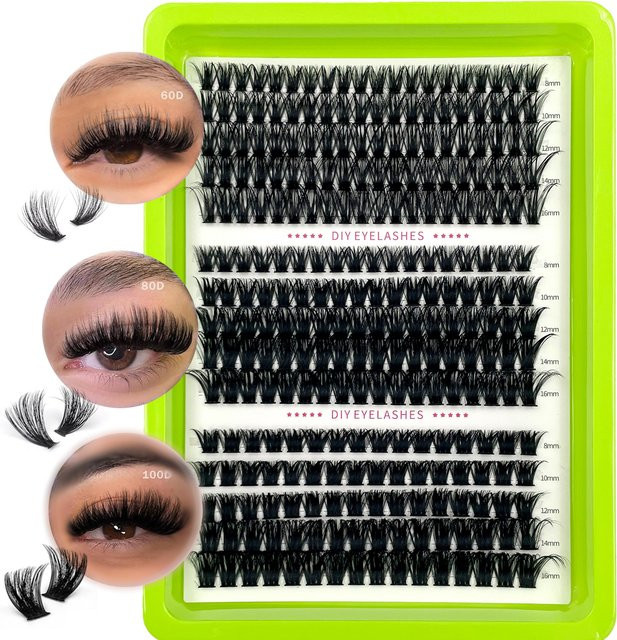 AMSDCN Künstliche Wimpern, Black, Unisex, D-Curl, Cat-Eye-Stil - Bild 1