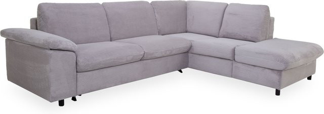 Moderne Polsterecke PHOENIX in Grau mit Schlaffunktion und Stoffbezug, L-Form rechtsseitig, B/T/H: 162 x 148 x 86 cm - Bild 1