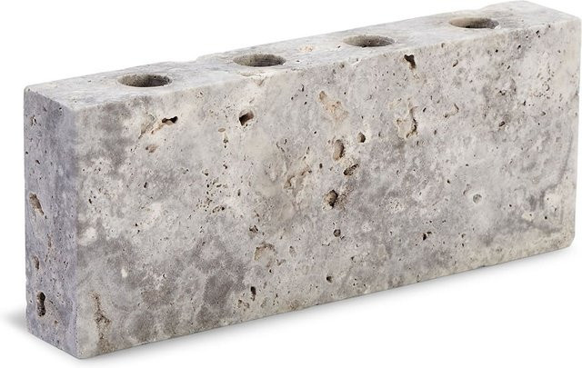 WABI SABI NORDIC Kerzenhalter Epode 3 aus Travertin in Silver - Bild 1
