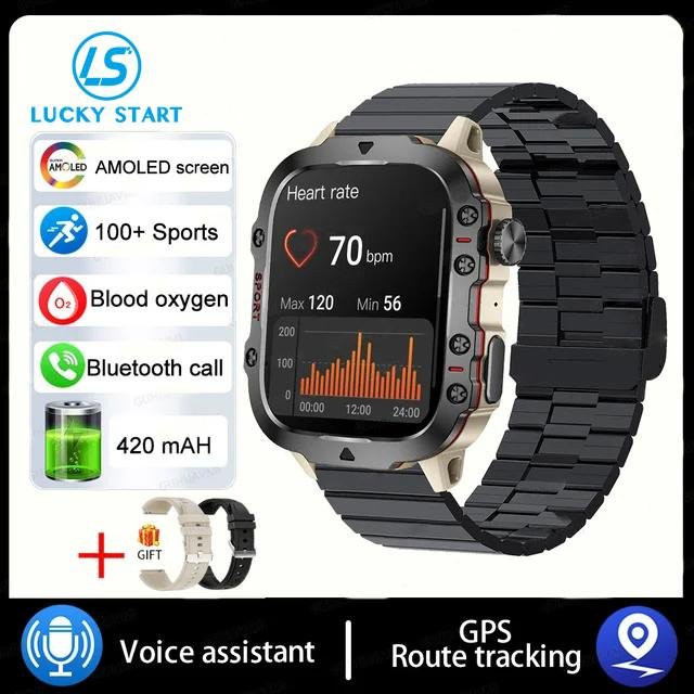 Lucky Start Smartwatch QX11 für Herren in Grey Steel Black mit 3ATM Wasserdichtigkeit, Herzfrequenzmessung und Bluetooth-Anruffunktion - Bild 1