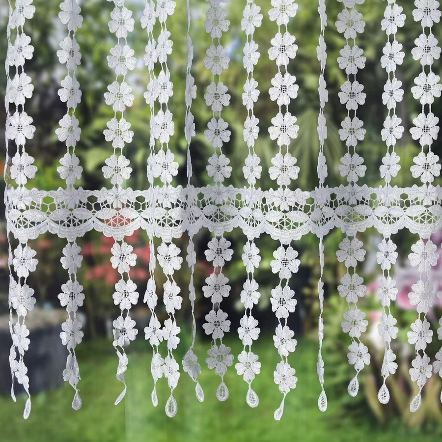 FLYINGCURTAINS Küchenvorhang mit floraler Stickerei in Weiß, semi-transparent mit Vintage-Design, Breite: 100 cm, Höhe: 45 cm - Bild 4