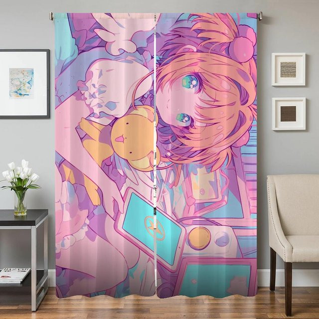 2er-Set Küchenvorhänge und Verdunkelungsvorhänge mit Grafikdesign, Breite: 50 cm, Höhe: 70 cm, Mehrfarbig - Bild 1