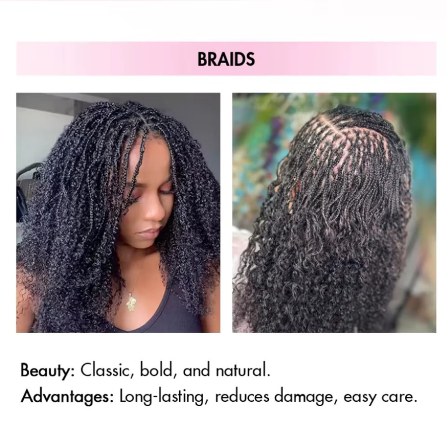 QVR Kinky Twist Style Afro Kinky Bulk Flechthaar, Echthaar - Bild 4
