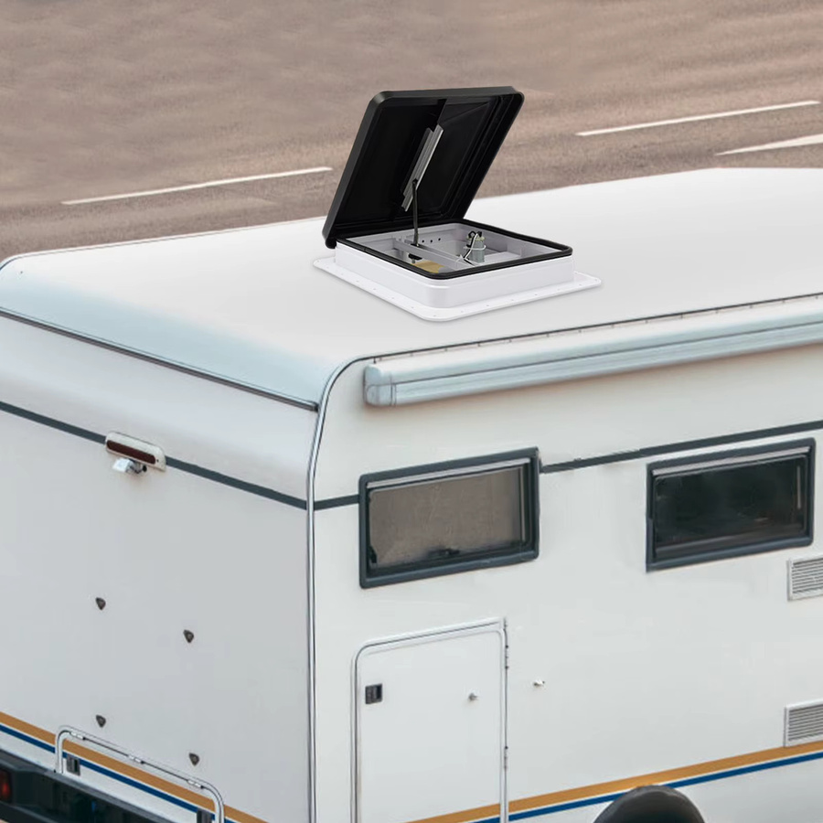 Bymaocar Dachfenster für Wohnwagen oder Wohnmobile in Weiß mit Dekalin-Dichtmittel und Schrauben, Außengröße: 42 x 42 cm, Innengröße: 35 x 35 cm - Bild 2