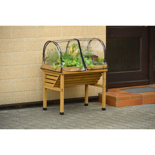 VegTrug Hochbeet Wall Hugger aus Holz in Natur mit Rahmen und PVC Abdeckung, L x B x H: 77 x 46 x 63 cm - Bild 3