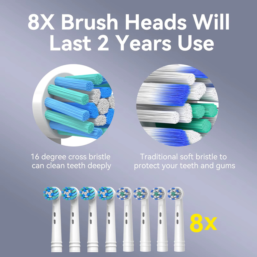 Seago Elektrische Zahnbürste, rotierend, blau - Bild 2
