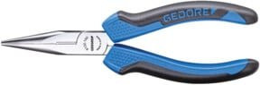 Gedore Flachrundzange mit langen gezahnten Backen und 2-Komponenten-Griff in Blau, Länge: 140 mm - Bild 1