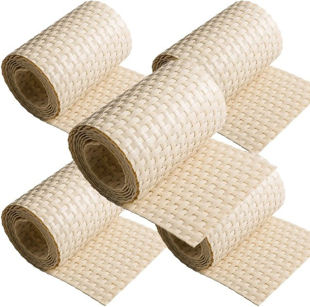NYVI Polyrattan Sichtschutzstreifen Privafence für Doppelstabmatten Zaun, Beige, 5 Stück, B: 255 cm, H: 19 cm - Bild 2