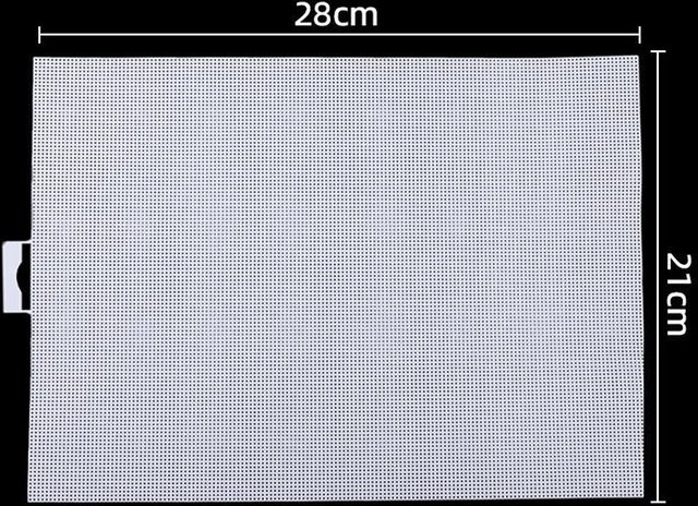 Putwer lova Kunststoff-Netzstoff für Stickerei und Kreuzstich, 14 Stück, weiß/transparent - Bild 1