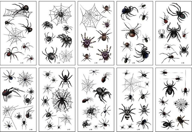 Binchi Outdoor Product Temporäre Tattoos, Spinnen Design, Unisex - Bild 1