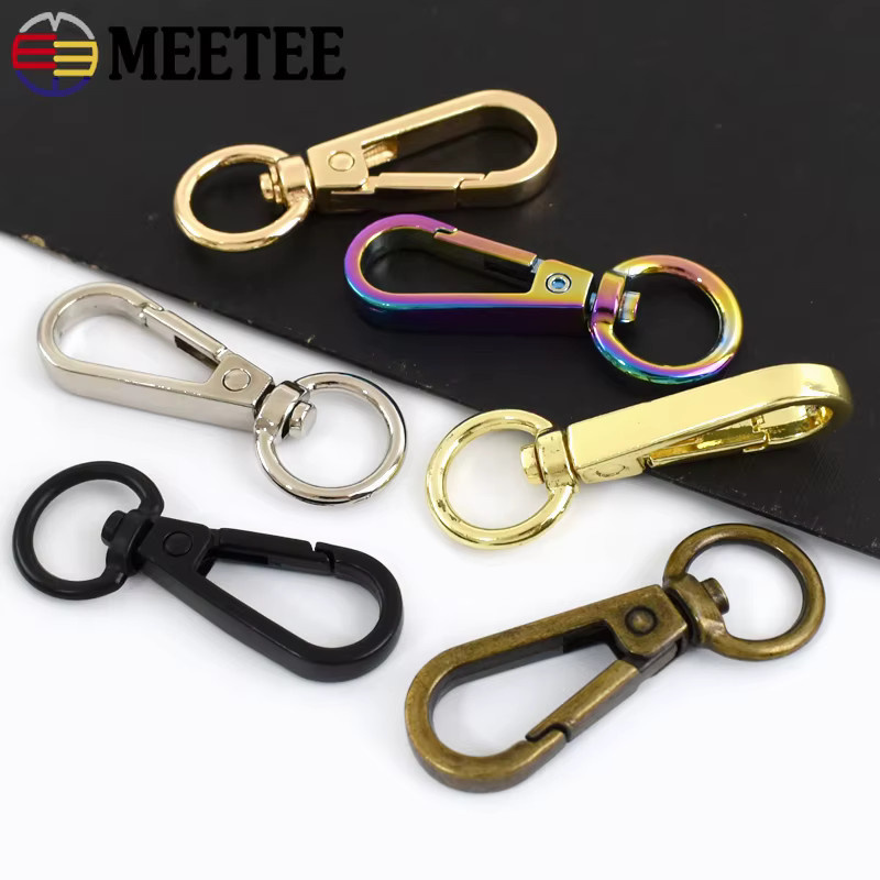 Meetee Metallschnalle aus Stahl für Taschenriemen und Gurtband-Hardware, 13mm Drehverschluss mit Karabiner und Federclip in Multicolour - Bild 2
