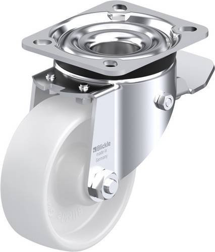 Blickle Lenkrolle LK-PO 100XR-1-ST mit Feststeller, weiß, Rad-Durchmesser: 10 cm, Tragfähigkeit: 280 kg - Bild 1