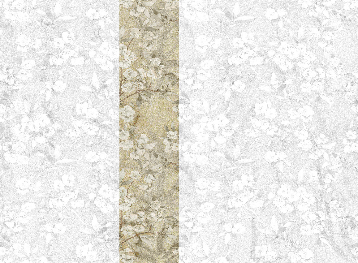 Jannelli & Volpi Mural Momo Wandpaneel Orange Beige mit floralem Design - Bild 1