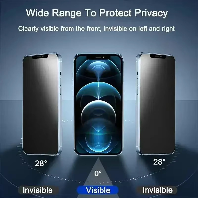 10er Set PJPK Privatsphäre Displayschutzfolie in Schwarz für iPhone Modelle Pro Max Mini X XS XR 7 8 6 Plus und SE 2020 Anti-Spy Schutzfolie - Bild 2