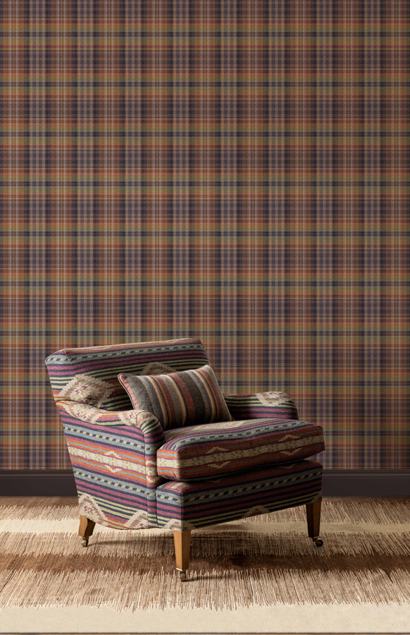 Mulberry Home Tapete Nevis Amethyst Abstract Design in Lila und Braun als Vlies Tapete - Bild 1