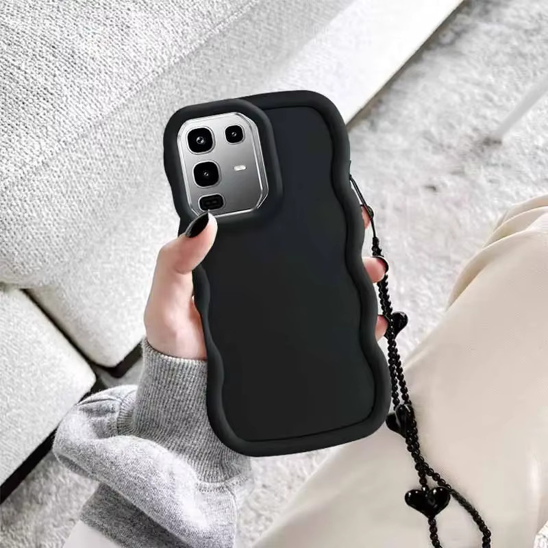 Wellenförmige Silikon-Handyhülle für Infinix Note 50, Note 40 Pro, Note 60, Farbe: Schwarz - Bild 4