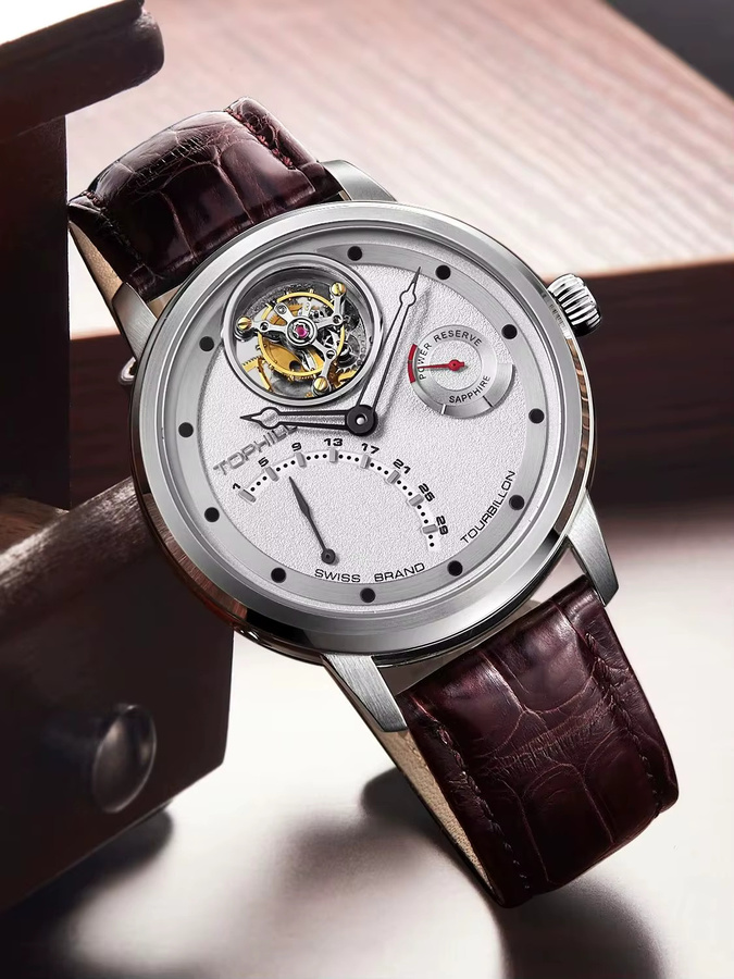 TOPHILL Tourbillon-Uhr, Automatik, Edelstahl, Saphirglas, 43,7 mm, Herren - Bild 6