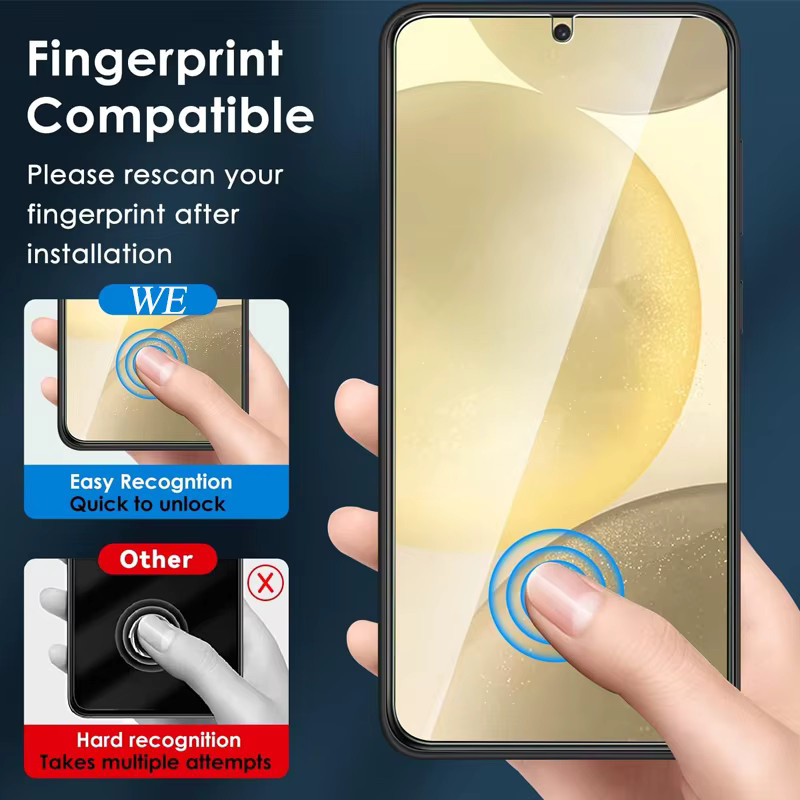2er-Pack Displayschutzglas mit Fingerabdruck-Scan für Samsung Galaxy S25 S24 S23 S22 S21 Serie und S25 Ultra Kameraschutz in Transparent - Bild 4