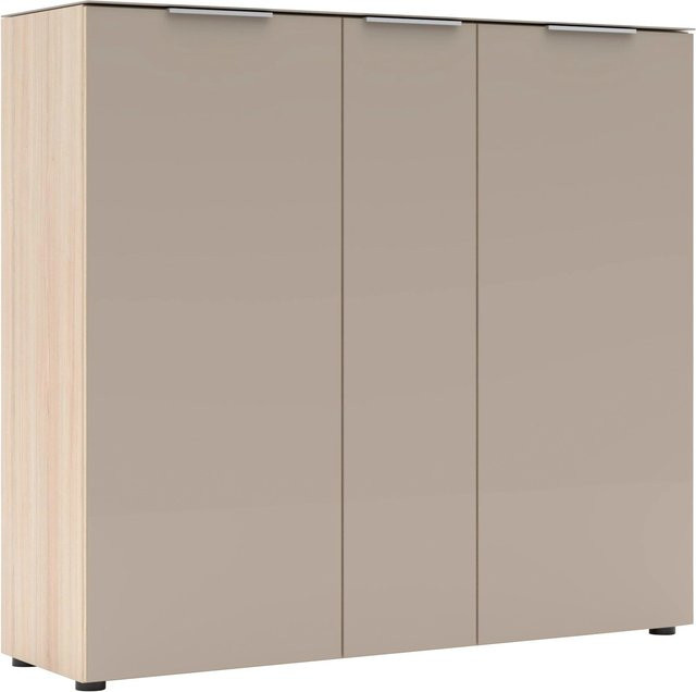 Mömax Schuhschrank Siena in Eichefarben und Kaschmir mit Glastüren und modernem Design, B/T/H: 125 x 41 x 136 cm - Bild 1