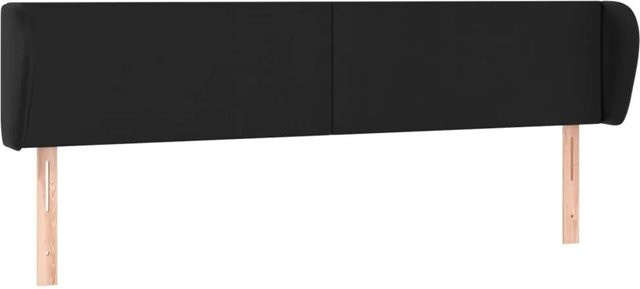 vidaXL Kopfteil mit Ohren in Schwarz aus Kunstleder, B/T/H: 183 x 23 x 78/88 cm - Bild 1