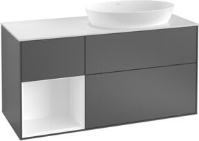 V&B Finion Waschtischunterschrank mit Wandbeleuchtung in Anthrazit lackiert, Breite: 120 cm - Bild 1